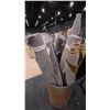 Image 2 : CARDBOARD BARREL OF ASSORTED LARGE FABRIC ROLLS *ROLLING PEDESTAL NOT INCLUDED*