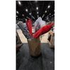 Image 1 : CARDBOARD BARREL OF ASSORTED LARGE FABRIC ROLLS *ROLLING PEDESTAL NOT INCLUDED*