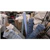 Image 2 : CARDBOARD BARREL OF ASSORTED LARGE FABRIC ROLLS *ROLLING PEDESTAL NOT INCLUDED*