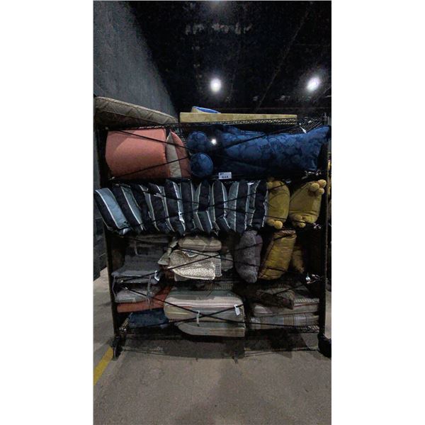 CONTENTS OF RACK- ASSORTED DECORATIVE PILLOWS *RACK NOT INCLUDED*