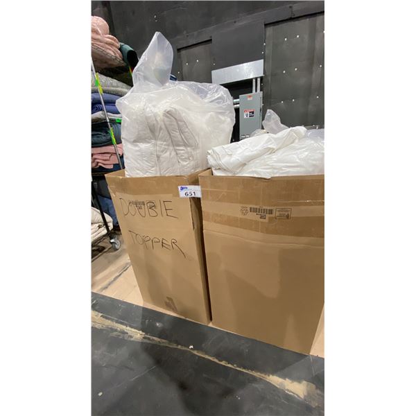 3 DOUBLE SIZE DUVETS & 2 TOPPERS
