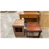 Image 1 : 2 DRAWER CONSOLE TABLE, CONTEMPORARY SIDE TABLE AND WOODEN END TABLE