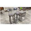 Image 2 : PAIR METAL INDUSTRIAL STYLE STOOLS AND ROLLING METAL CABINET