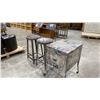 Image 3 : PAIR METAL INDUSTRIAL STYLE STOOLS AND ROLLING METAL CABINET