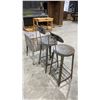 Image 4 : PAIR METAL INDUSTRIAL STYLE STOOLS AND ROLLING METAL CABINET