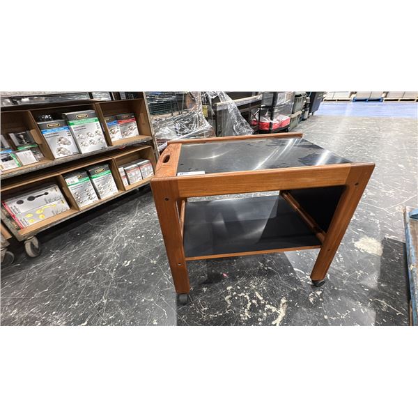 MOBILE WOOD 2 TIER CART