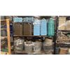 Image 2 : CONTENTS OF RACK- GAS CANS, GALVANIZED BUCKETS, BRUSHES & MORE *RACK NOT INCLUDED*