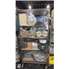 Image 1 : CONTENTS OF RACK- HOSE, WATERING CANS, BIRD NETTING, BAMBOO, SPRAYERS & MORE