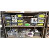 Image 3 : 4 TIER MOBILE SHELVING RACK WITH ASSORTED CABINET/DOOR HARDWARE & 32" HISENSE TV