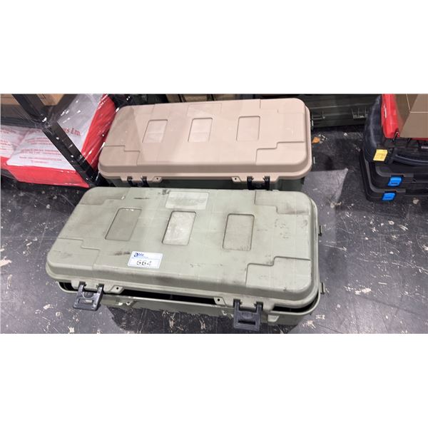 PAIR OF PLASTIC PLANO STORAGE TRUNKS