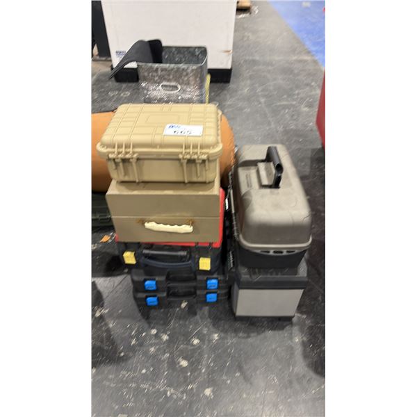 GROUP OF ASSORTED EMPTY TOOL BOXES