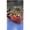 Image 2 : LARGE GROUP OF ASSORTED TOOLS- MILWAUKEE HAMMERVAC, RYOBI GRASS TRIMMER, DRILLS, CHAINSAWS, BATTERY