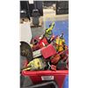 Image 3 : LARGE GROUP OF ASSORTED TOOLS- MILWAUKEE HAMMERVAC, RYOBI GRASS TRIMMER, DRILLS, CHAINSAWS, BATTERY