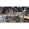 Image 2 : MOBILE RACK WITH ASSORTED SHOP CONTENTS- JACK STANDS, ASSORTED PARTS & TOOLS