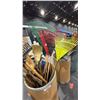 Image 3 : CARDBOARD BARREL OF ASSORTED BROOMS & RAKES