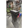 Image 4 : LARGE PLASTIC STORAGE BARREL, OIL PAN, GARBAGE CAN & ASSORTED GAS CANS