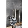 Image 2 : 2 STAINLESS STEEL WALL MOUNT SHELVES & SMALL MOBILE STOOL