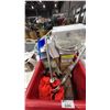 Image 2 : CONTENTS OF ROLLING BIN - IV BAGS, STOOL, GLOVES, SHOWER SAFETY BAR AND MORE