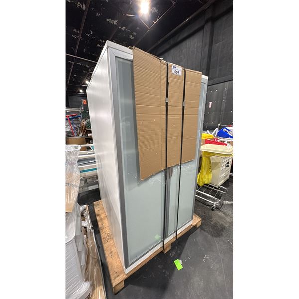 2 GLASS FRONT STORAGE CABINETS