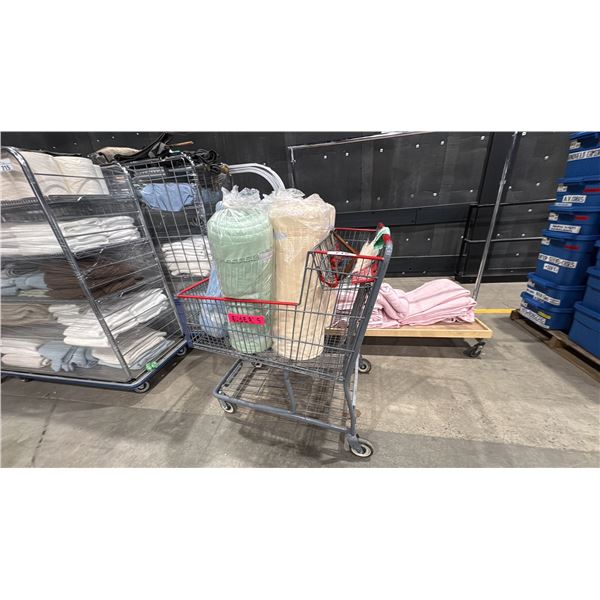 SHOPPING CART FILLED WITH ASSORTED HOSPITAL MESH MATERIAL