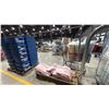 Image 1 : ROLLING GARMENT RACK WITH PINK HOSPITAL BLANKETS