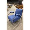 Image 4 : VINTAGE CHROME WITH BLUE UPHOLSTERY RETRO ARM CHAIR