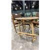 Image 4 : RUSTIC TREE BRANCH SMALL ROUND TABLE & 2 VINTAGE ARM CHAIRS