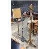 Image 1 : ANTIQUE OAK COAT TREE AND 2 FLOOR LAMPS