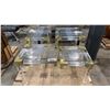 Image 1 : GROUP OF 4 BRASS & LUCITE GLASS TOP END TABLES
