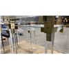 Image 5 : GROUP OF 4 BRASS & LUCITE GLASS TOP END TABLES