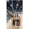 Image 1 : GROUP OF ASSORTED CURTAINS, BLACK OUT WINDOW COVERS, BEADED CURTAINS, CURTAIN RODS