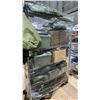 Image 3 : METAL MOBILE RACK WITH ASSORTED ARMY ITEMS- BAGS, AMMO CASES, WATER CANTEENS, GAS CANS & MORE