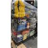 Image 3 : CONTENTS OF ENTIRE RACK- ASSORTED CAMPING GEAR & LIFE JACKETS *RACK NOT INCLUDED*