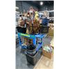 Image 1 : CONTENTS OF MOBILE CART- FIREPLACE TOOL SETS, ELECTRIC HEATER, CONCRETE SPRAYER, METAL