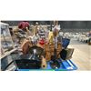 Image 2 : CONTENTS OF MOBILE CART- FIREPLACE TOOL SETS, ELECTRIC HEATER, CONCRETE SPRAYER, METAL