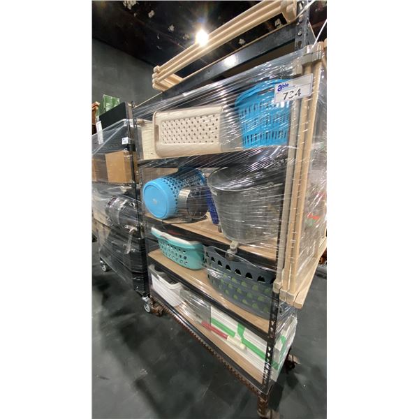 CONTENTS OF ROLLING RACK - ASSORTED LAUNDRY BINS