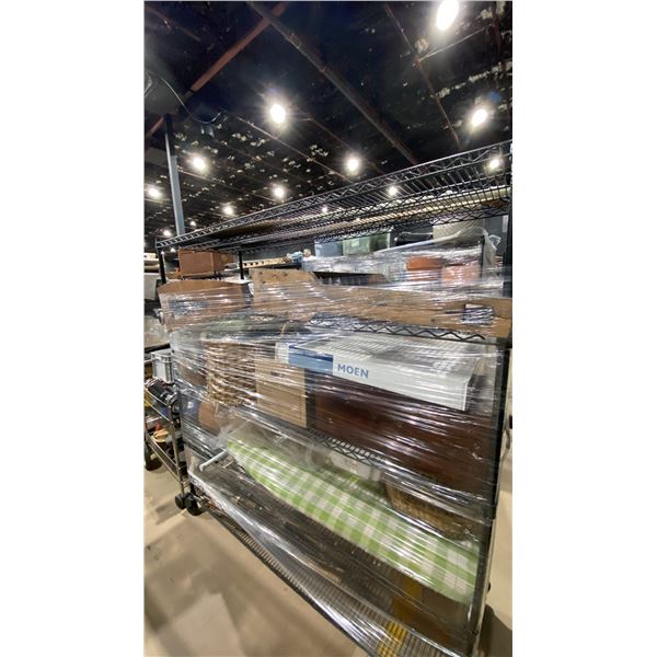 CONTENTS OF ROLLING RACK - ASSORTED BASKETS AND HOME DECOR