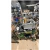 Image 1 : WIRE CART WITH ASSORTED HAND TOOLS AND CAMPING GEAR