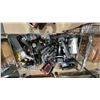 Image 2 : WIRE CART WITH ASSORTED HAND TOOLS AND CAMPING GEAR