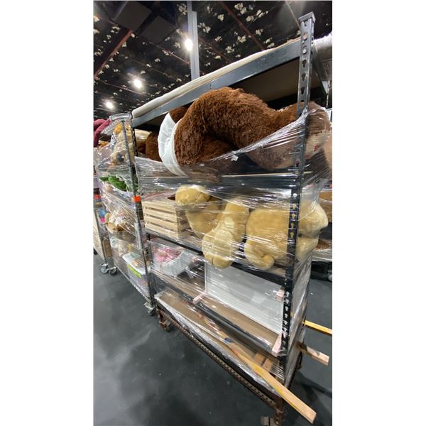 CONTENTS OF ROLLING RACK - ASSORTED STUFFED ANIMALS
