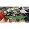 Image 1 : CRAFTSMAN 10" TABLE SAW, MITER BOX, SEARS PROFESSIONAL WELDER AND MORE ON ROLLING WOODEN CART