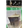 Image 3 : DARK BROWN SINGLE SINK VANITY WITH GRANITE TOP & BRASS FAUCET