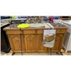 Image 1 : LIGHT WOOD TILE TOP SINGLE SINK VANITY