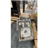 Image 4 : PAIR OF MATCHING 2 DRAWER, SINGLE DOOR VANITIES WITH SINKS  & 2 STAINLESS STEEL KITCHEN SINKS