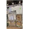 Image 1 : ROLLING RACK WITH ASSORTED SPRINKLES, PAPER TOWELS AND ICE CREAM BUCKETS
