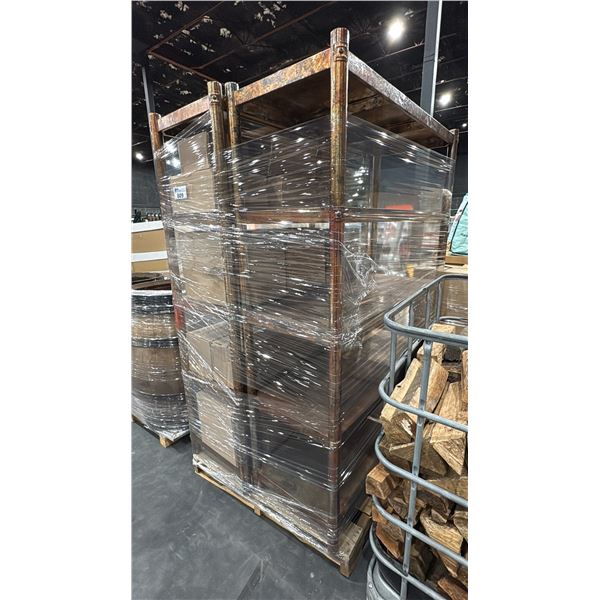 PAIR OF RUSTIC METAL SHELVING UNITS