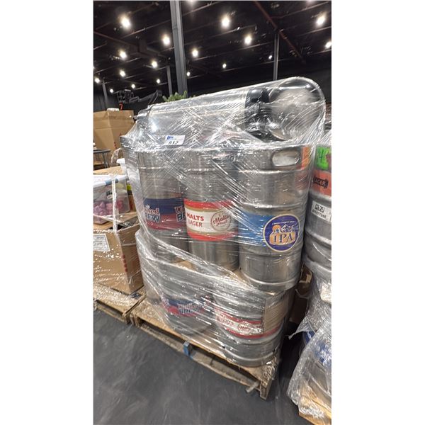 PALLET OF ASSORTED BEER KEGS