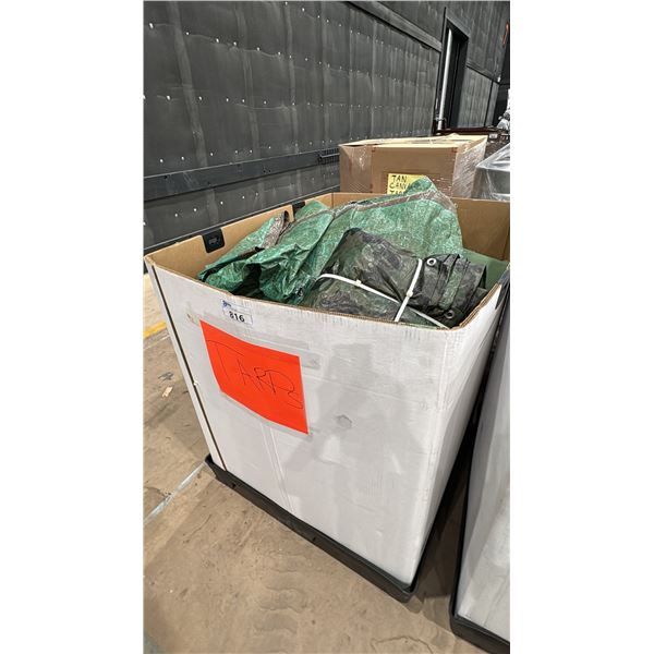 PALLET BOX OF ASSORTED TARPS