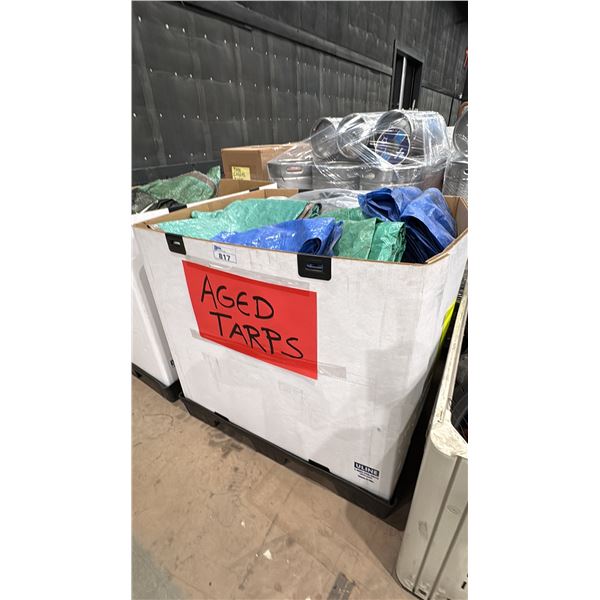 PALLET BOX OF ASSORTED TARPS
