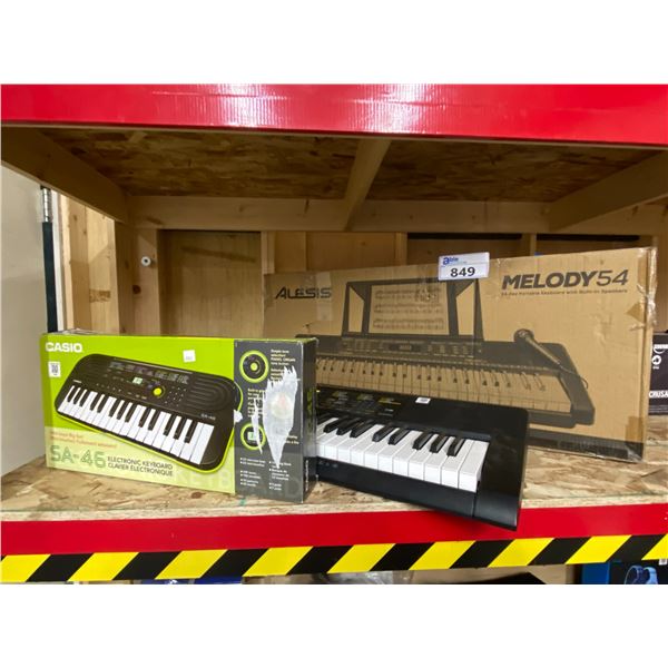 ALESIS MELODY54 KEYBOARD, CASIO KEYBOARD AND CASIO SA-46 KEYBOARD